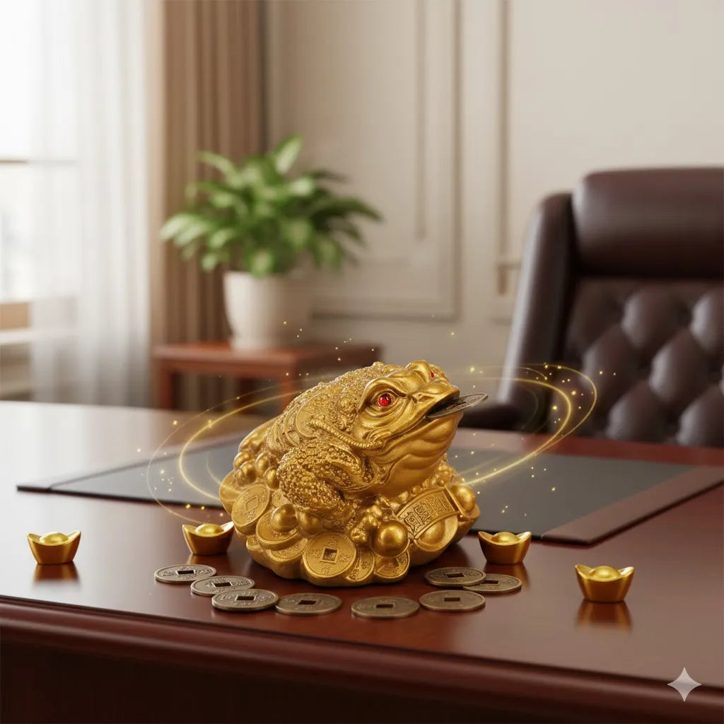 Sacred Lotus - Golden Money Toad for Prosperity & Wealth