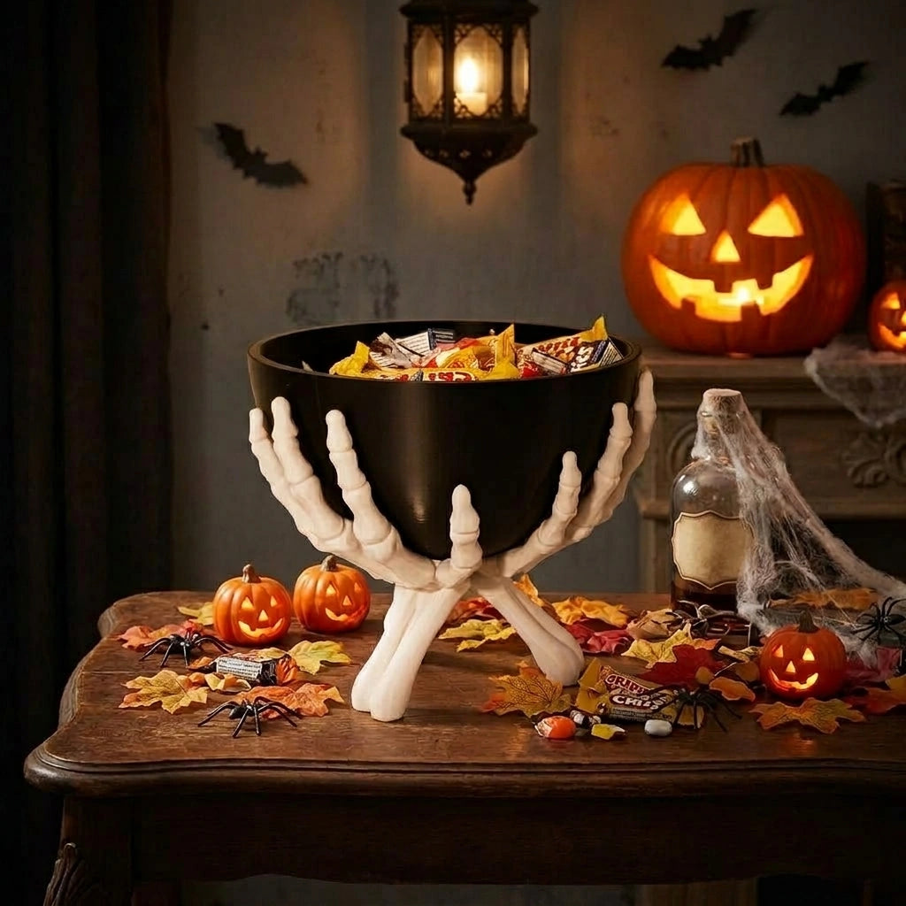 Halloween Skeleton Hand Candy Bowl