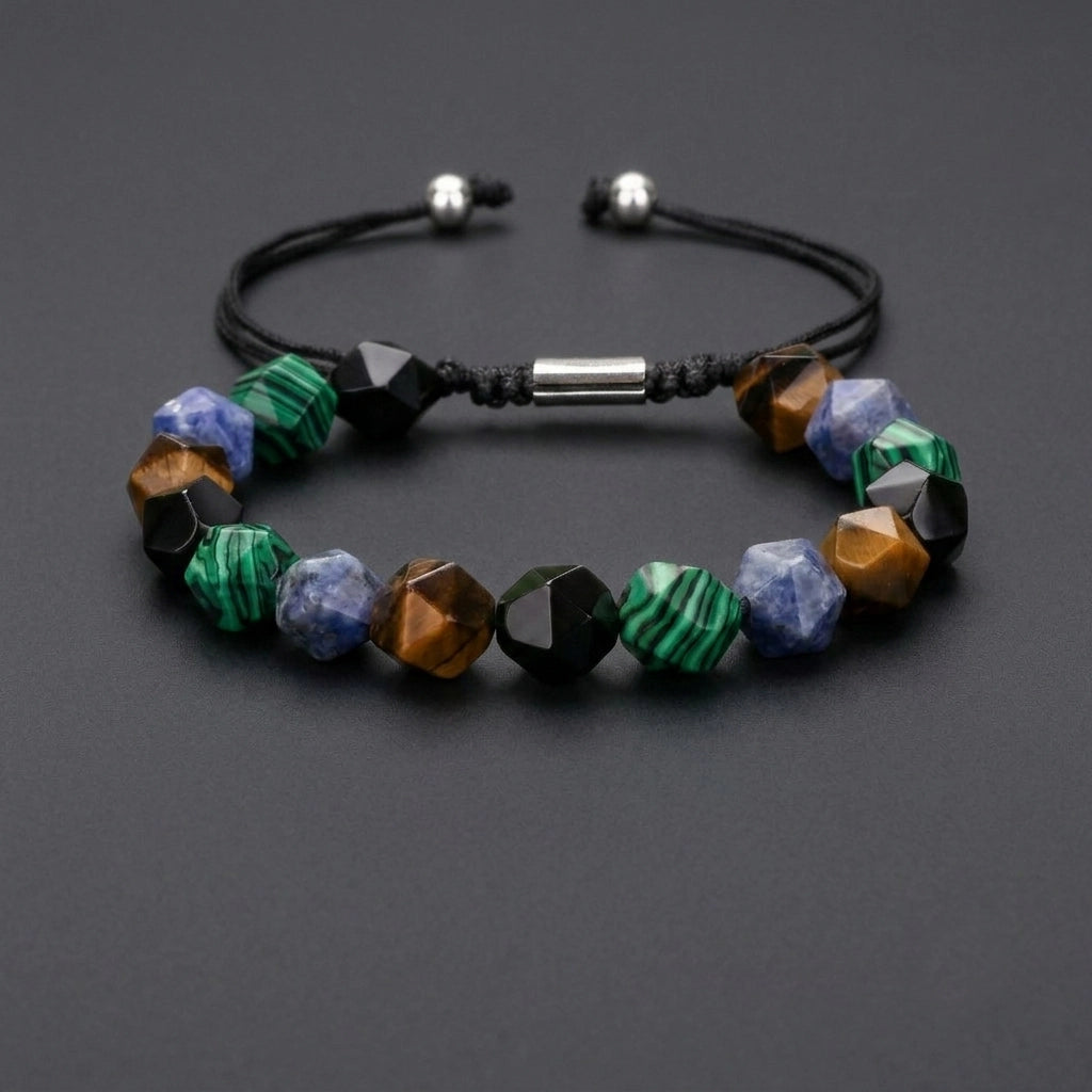 Geometric Faceted Natural Stone Bracelet