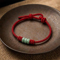 Handmade Braided Red String with 3mm Jade Beads Protection