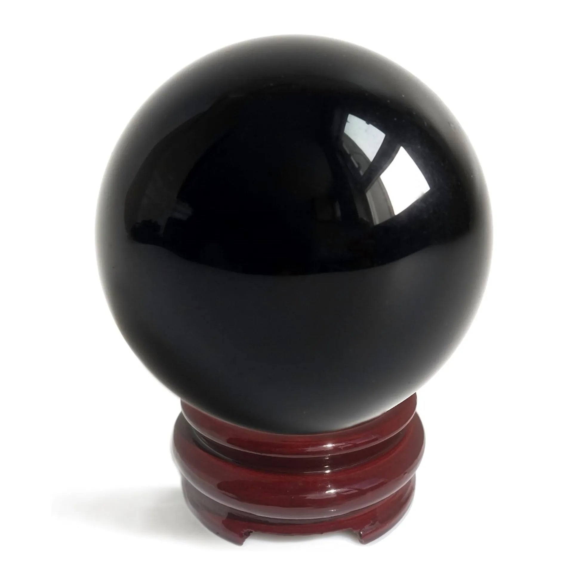 Sacred Lotus - Obsidian Crystal Sphere for Protection & Emotional Healing