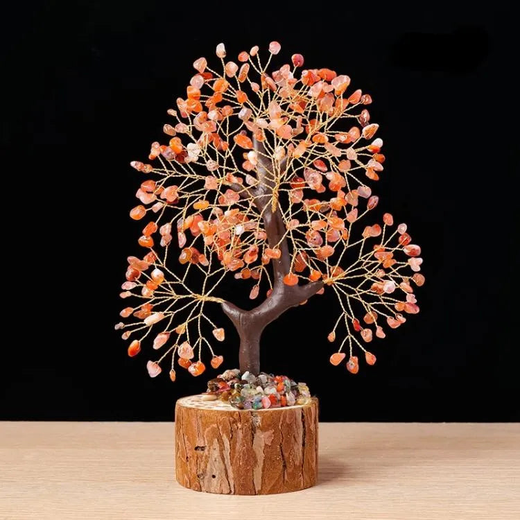 Sacred Lotus - Vitality Carnelian Crystal Tree for Grounding & Protection