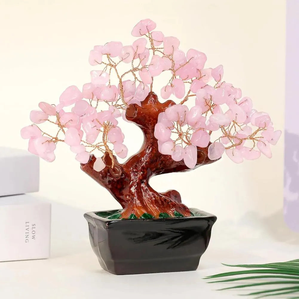心靈光環粉晶樹盆景，促進愛與情感療癒
