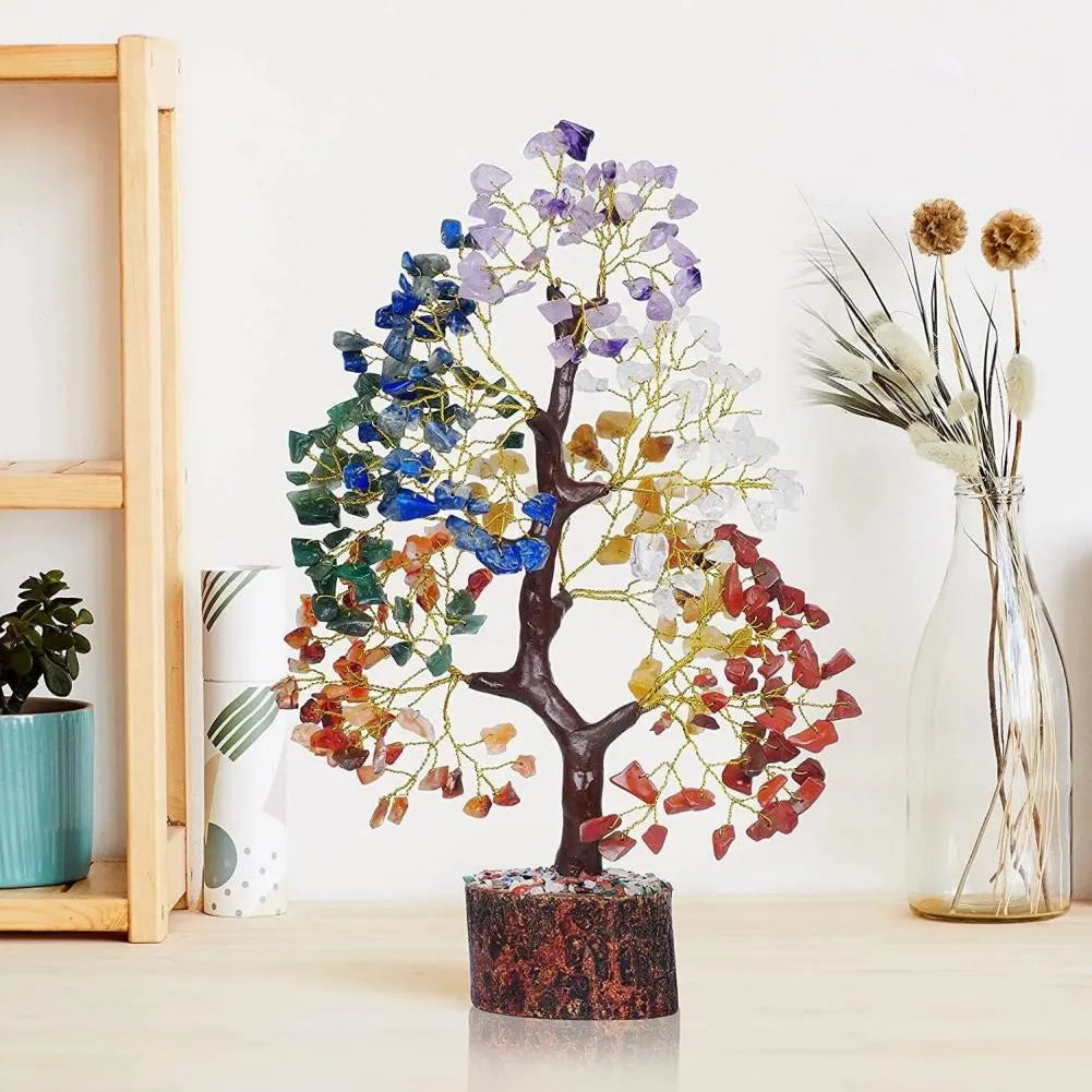 Sacred Lotus - Seven Chakra Crystal Tree for Healing & Prosperity