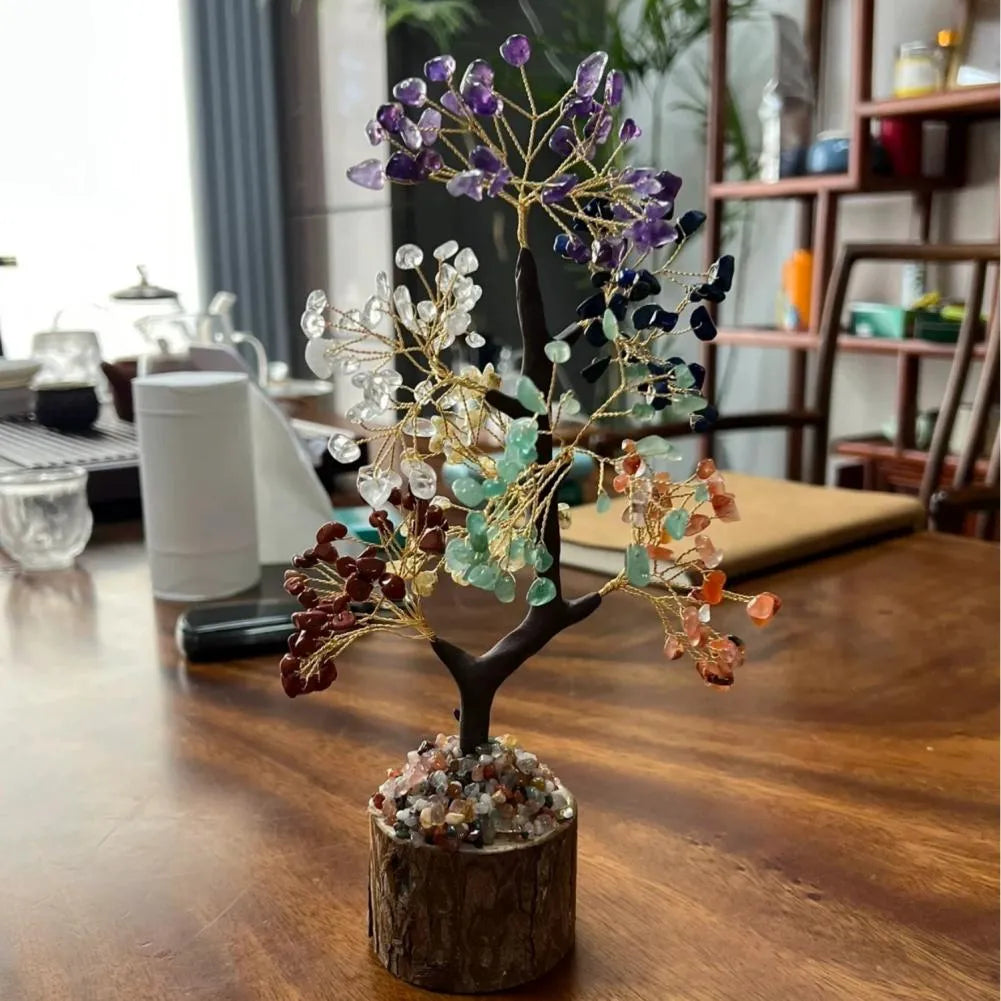Sacred Lotus - Seven Chakra Crystal Tree for Healing & Prosperity