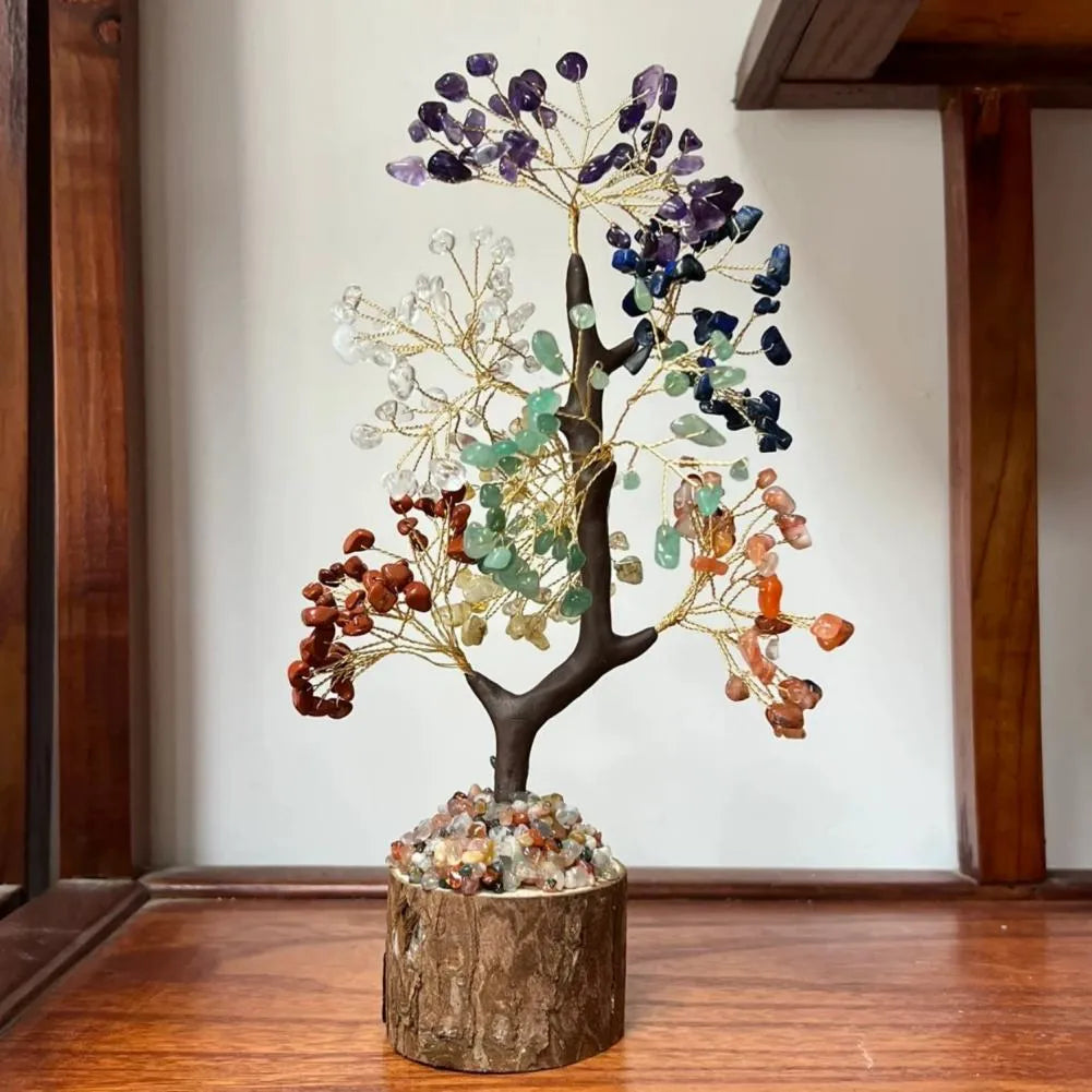 Sacred Lotus - Seven Chakra Crystal Tree for Healing & Prosperity