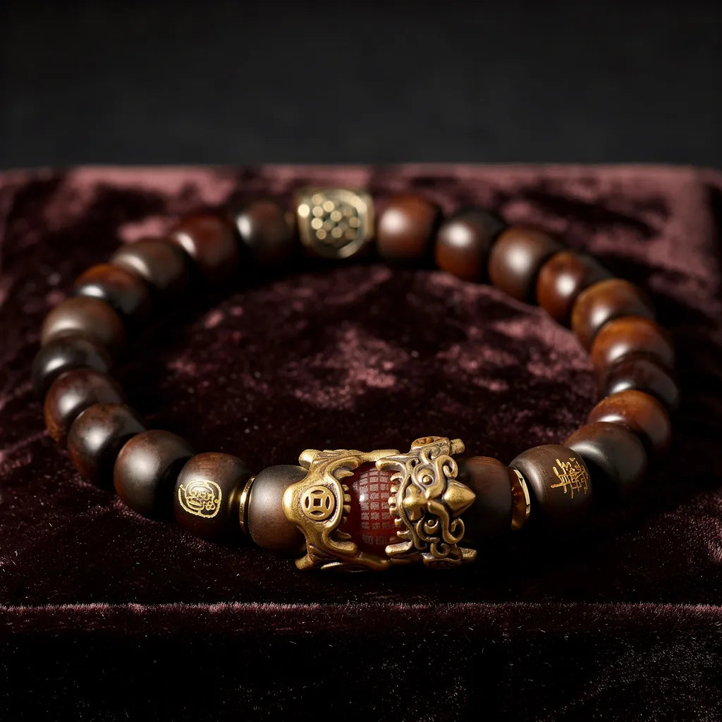 Sacred Thunderbolt Jujube Wood Talisman - Pixiu Fortune Bracelet