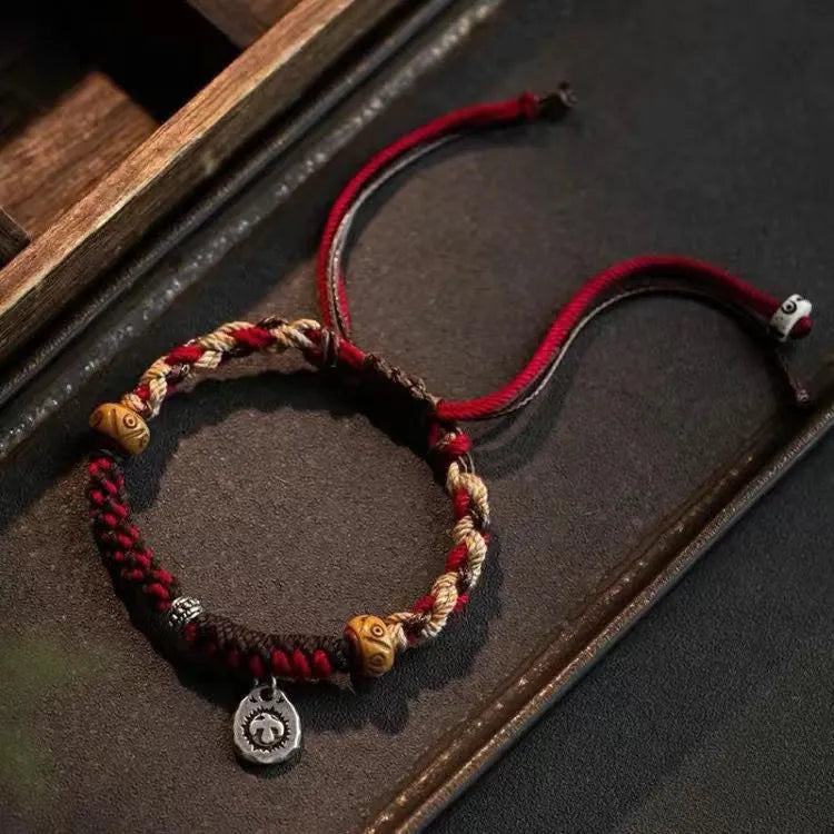 Tibetan Inspired Hand-Knotted Artisan Braided Wristband