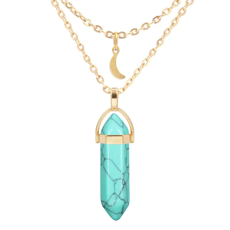 Genuine Crystal Pillar Pendant - Modern Chakra Healing Jewelry