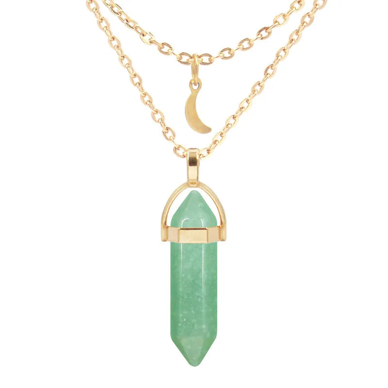 Genuine Crystal Pillar Pendant - Modern Chakra Healing Jewelry