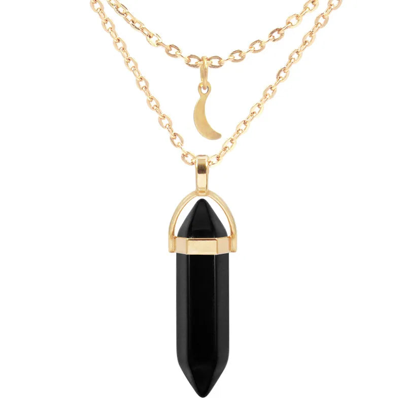 Genuine Crystal Pillar Pendant - Modern Chakra Healing Jewelry