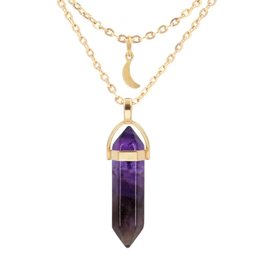 Genuine Crystal Pillar Pendant - Modern Chakra Healing Jewelry