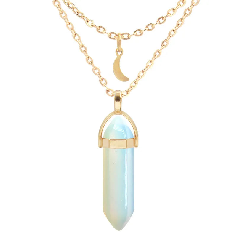 Genuine Crystal Pillar Pendant - Modern Chakra Healing Jewelry