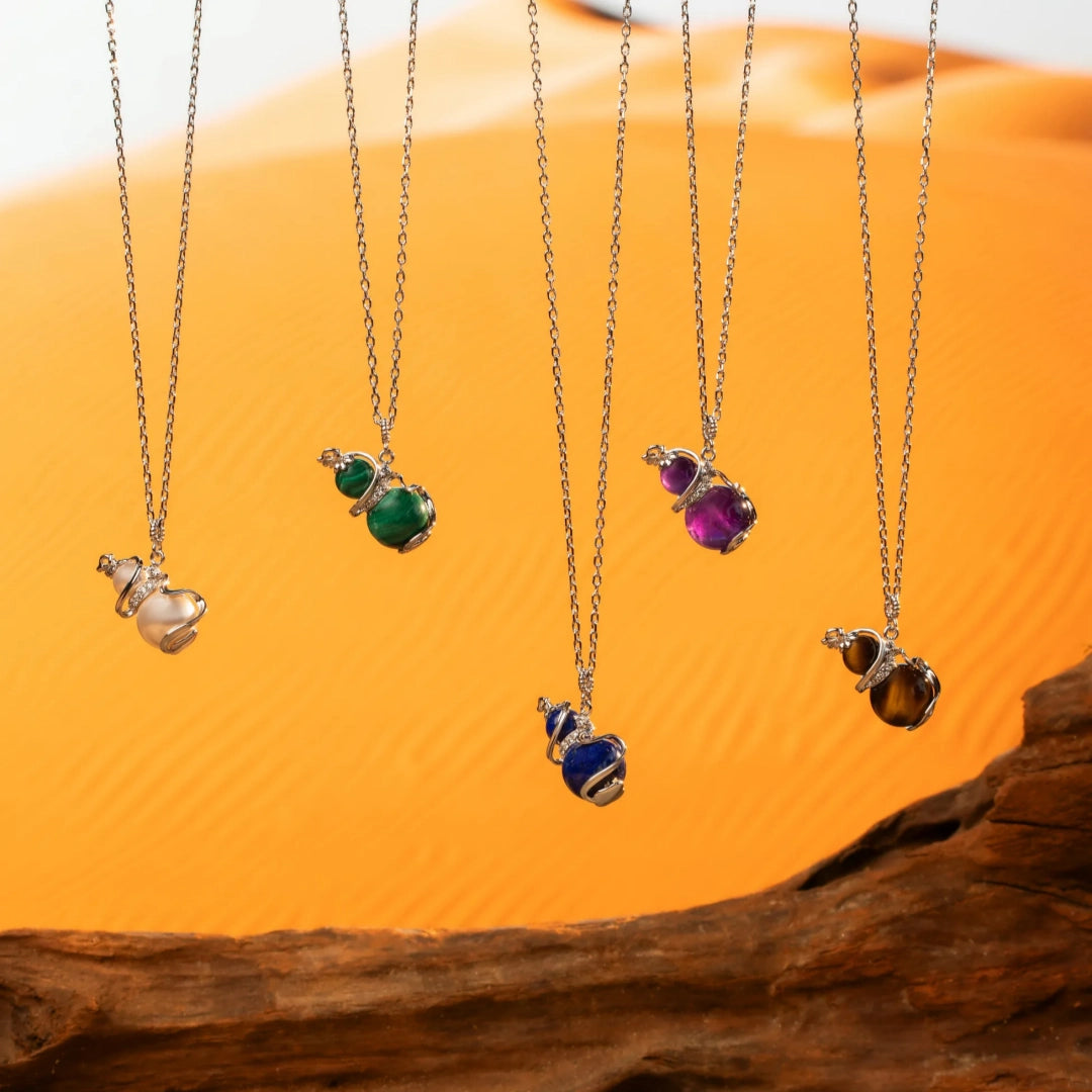 Sacred Lotus - Five Elements Gourd Necklace for Energy Harmonization
