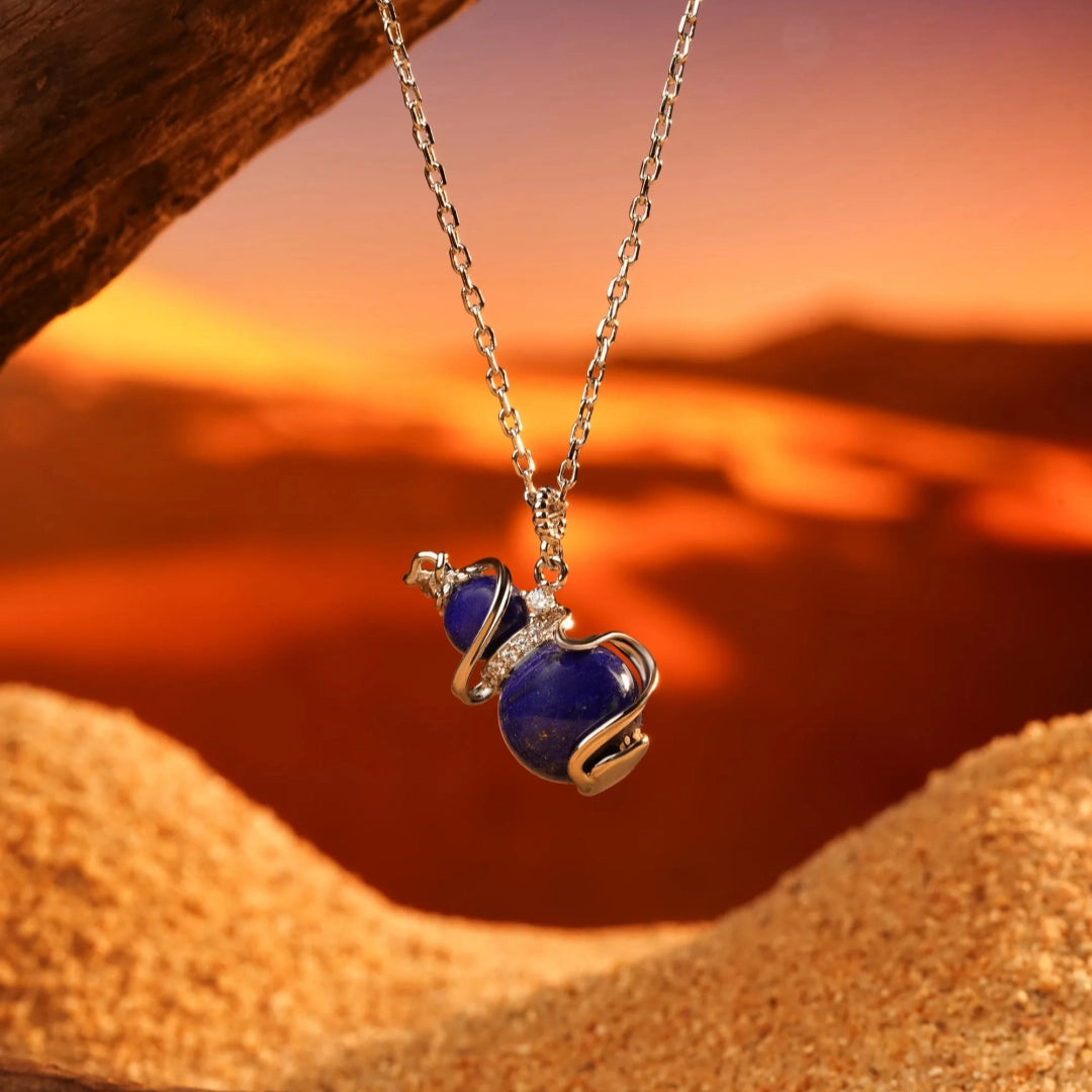 Sacred Lotus - Five Elements Gourd Necklace for Energy Harmonization