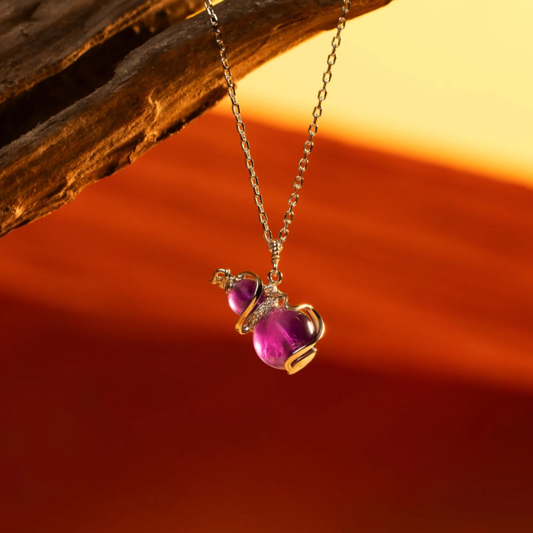 Sacred Lotus - Five Elements Gourd Necklace for Energy Harmonization