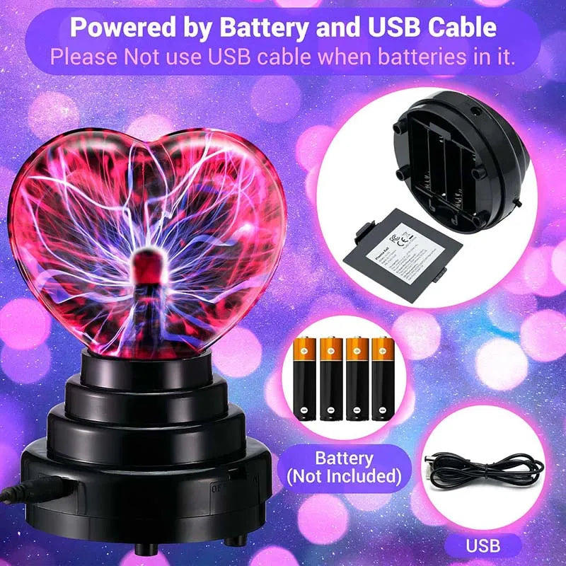 3 Inch Plasma Ball with Heart-shaped Glass