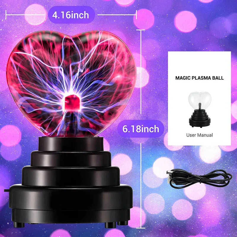 3 Inch Plasma Ball with Heart-shaped Glass