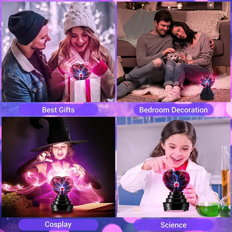 3 Inch Plasma Ball with Heart-shaped Glass