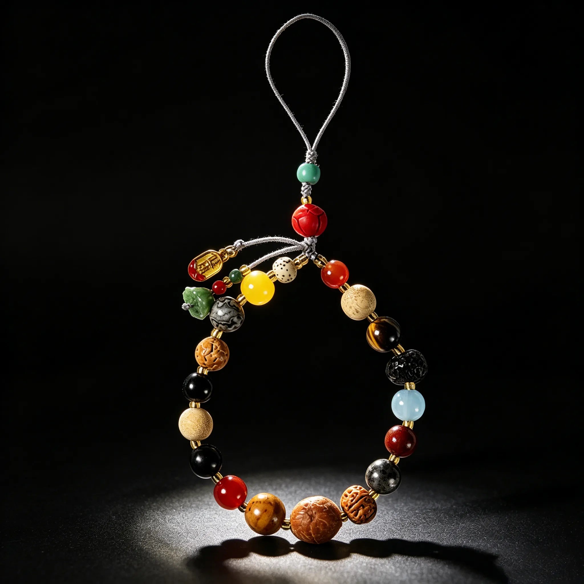 18 Bodhi Seeds Vintage Phone Charm for Peace & Protection