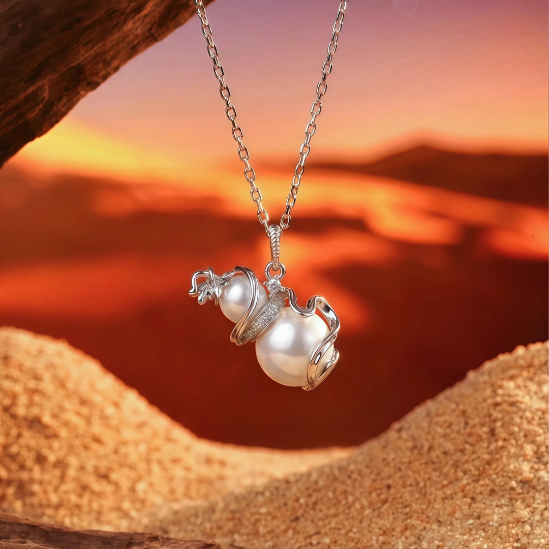 Sacred Lotus - Five Elements Gourd Necklace for Energy Harmonization